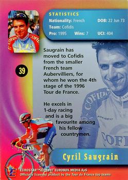 1997 Eurostar Tour de France #39 Cyril Saugrain Back